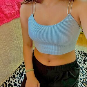 Forever 21 Light blue workout cropped tank top